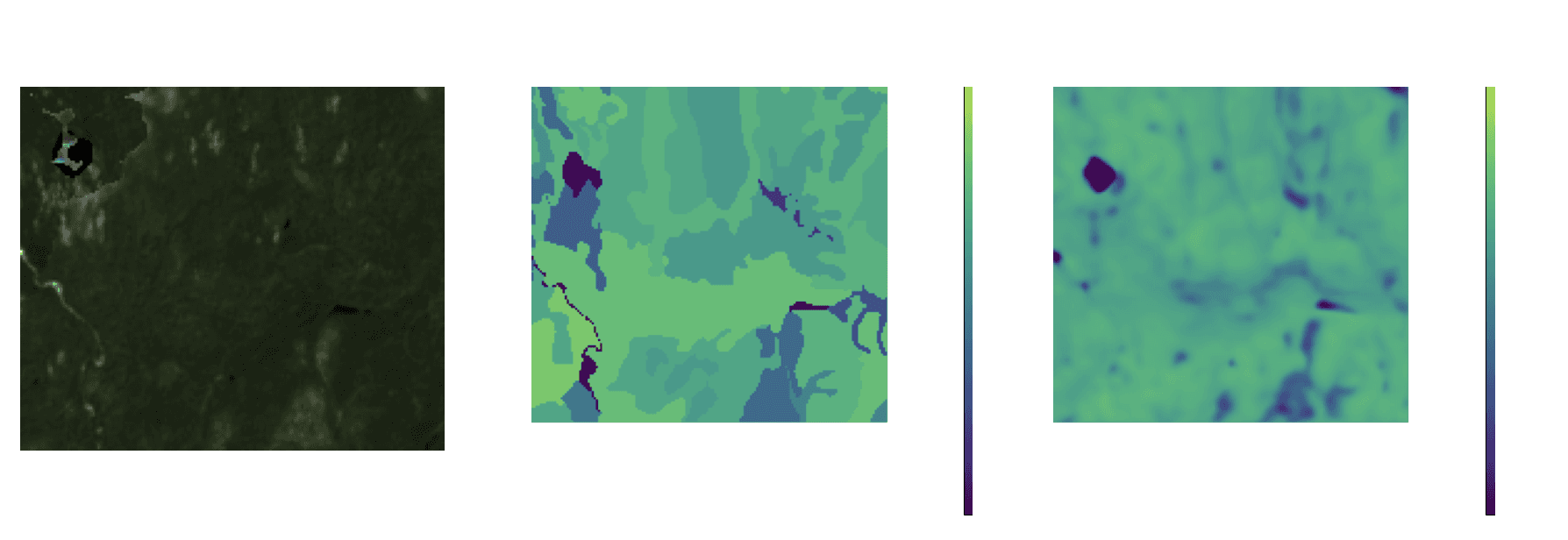 RGB imagery, crown closure ground truth, and model prediction chip.